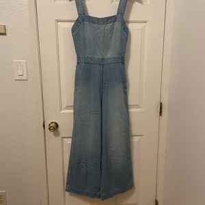 Madewell size 4 denim wide leg flare jumpsuit